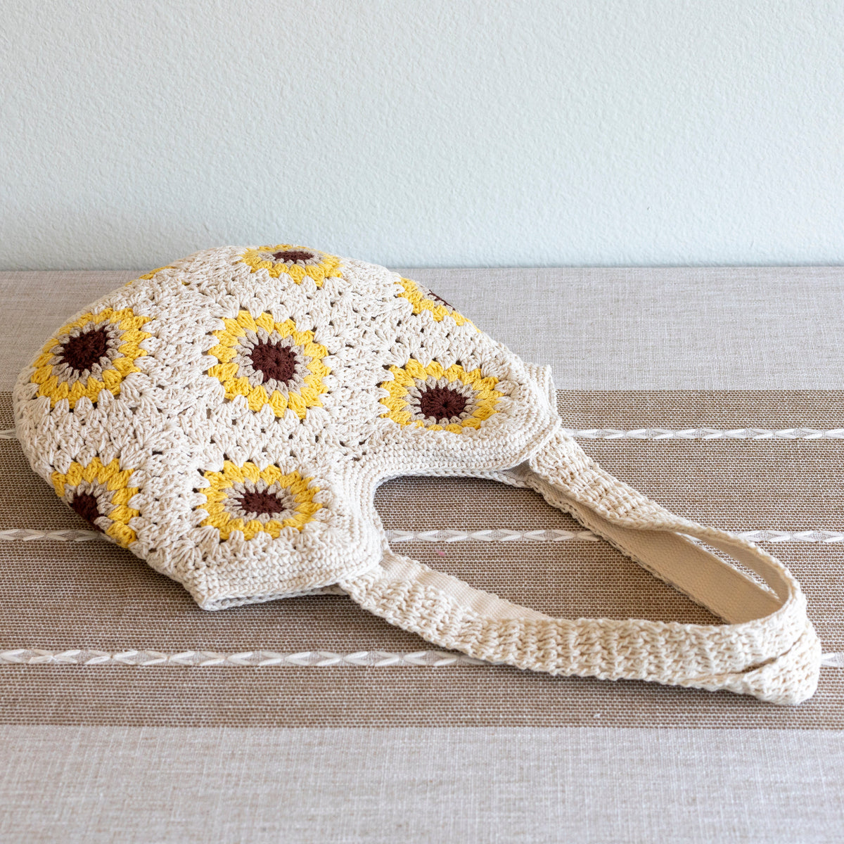 Women’s Crochet Sunflower Granny Square Tote for Boho Everyday Style & Gifts