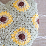 Women’s Crochet Sunflower Granny Square Tote for Boho Everyday Style & Gifts