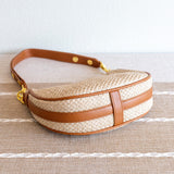 Women’s Straw Half Moon Summer Purse Tote Bag for Beach, Vacation & Summer Outfits
