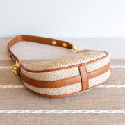 Women’s Straw Half Moon Summer Purse Tote Bag for Beach, Vacation & Summer Outfits