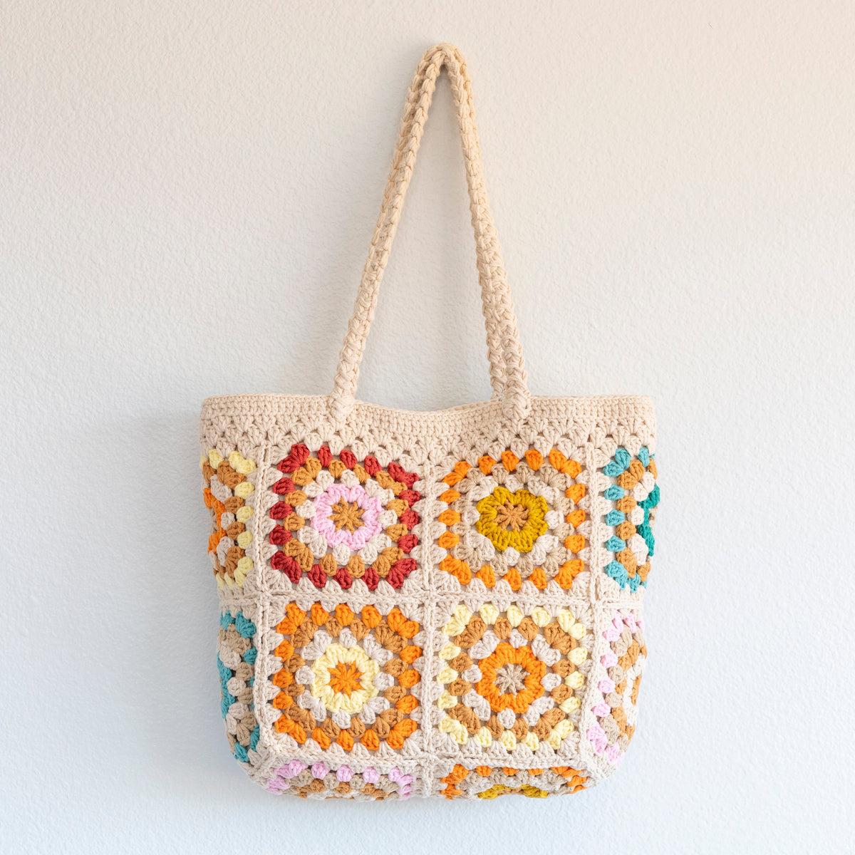 Women’s Handmade Crochet Granny Square Tote for Boho Everyday Style & Gifts