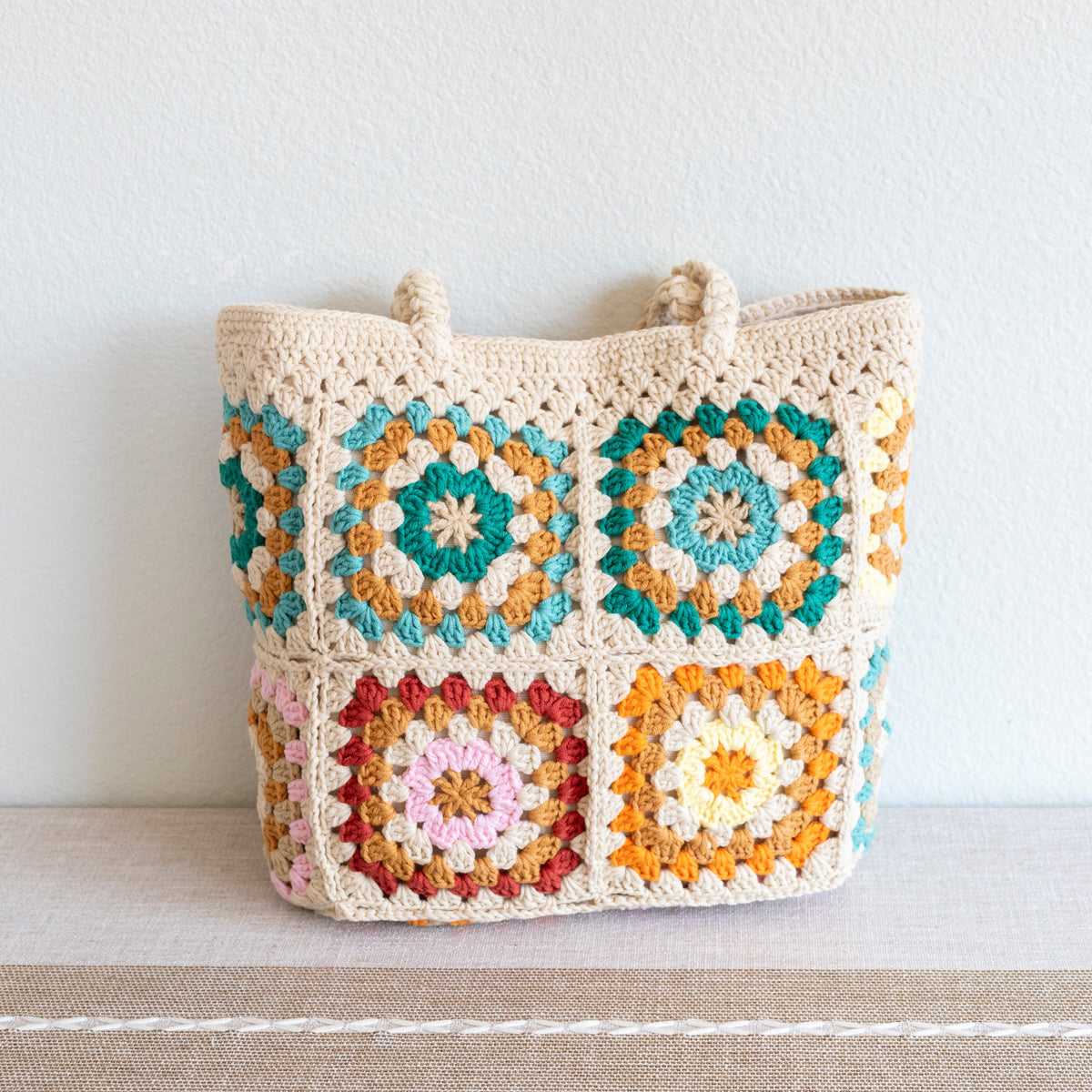 Women’s Handmade Crochet Granny Square Tote for Boho Everyday Style & Gifts