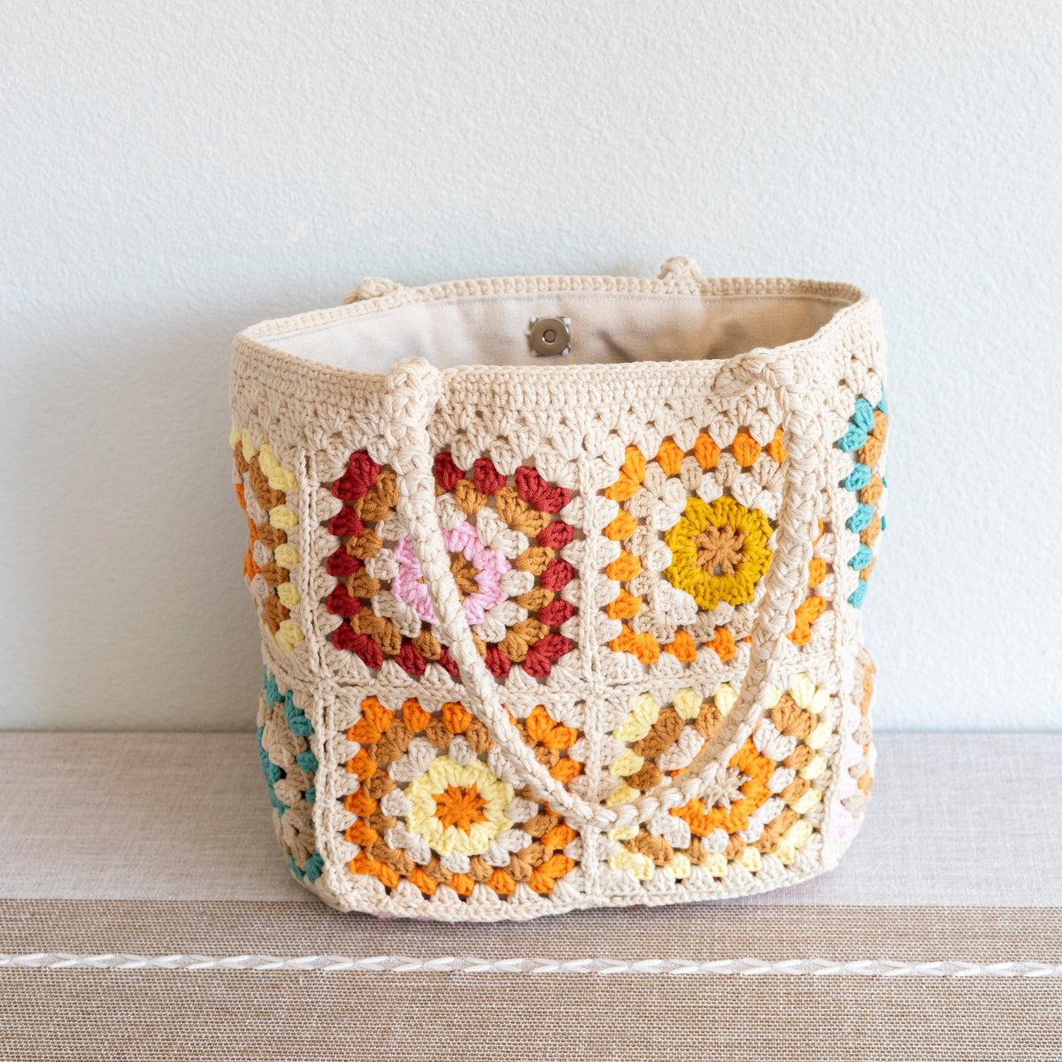 Women’s Handmade Crochet Granny Square Tote for Boho Everyday Style & Gifts