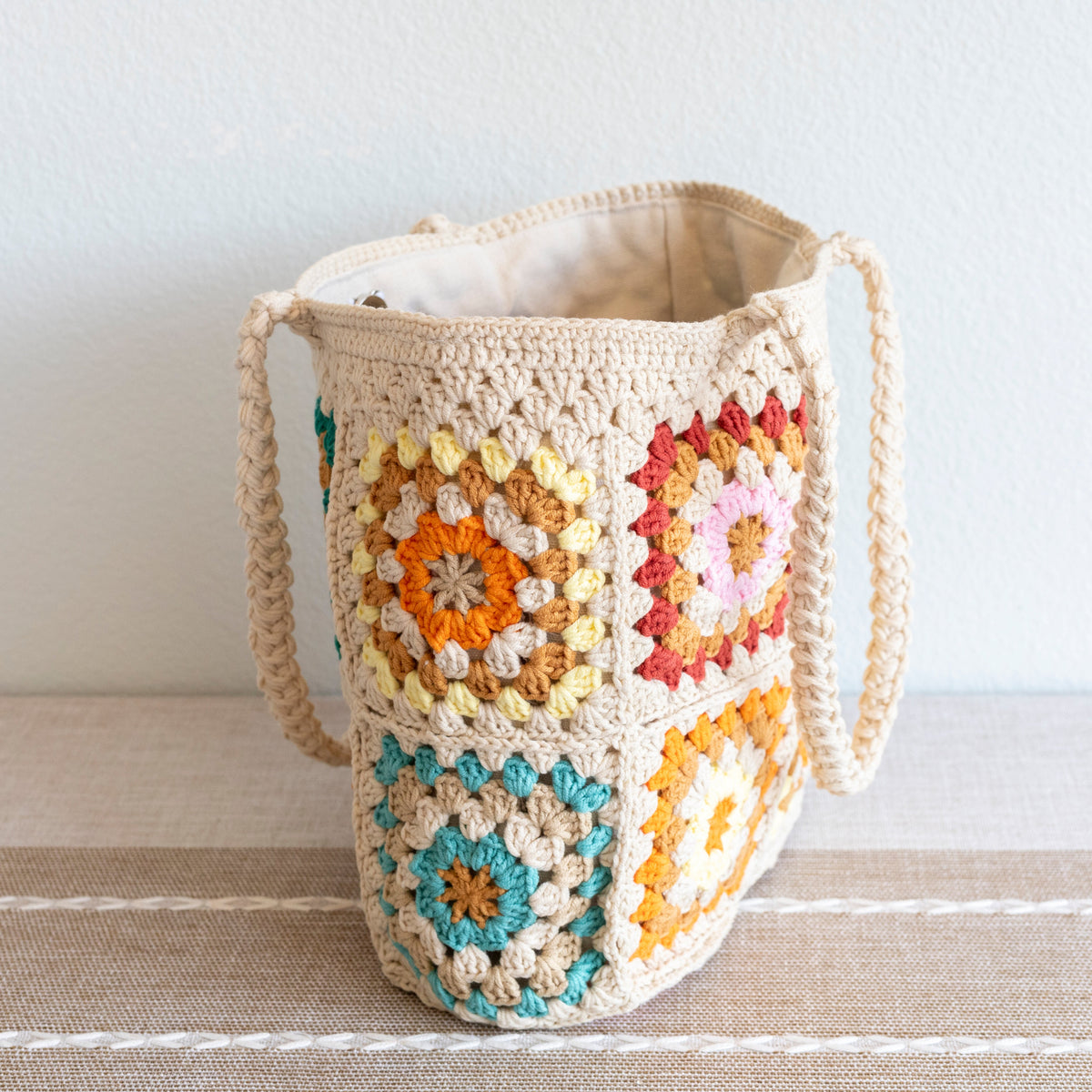 Women’s Handmade Crochet Granny Square Tote for Boho Everyday Style & Gifts