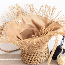 Women’s Straw Woven Basket Shape Tote with Pom Pom for Beach, Vacation & Summer Outfits