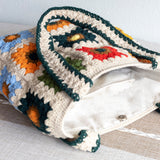 Women’s Crochet Cotton Handmade Granny Square Shoulder Tote Bag for Boho Everyday Style & Gifts