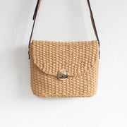 Women’s Straw Woven Messenger Bag with Flap Crossbody Bag for Beach, Vacation & Summer Outfits