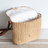 Women’s Straw Woven Messenger Bag with Flap Crossbody Bag for Beach, Vacation & Summer Outfits