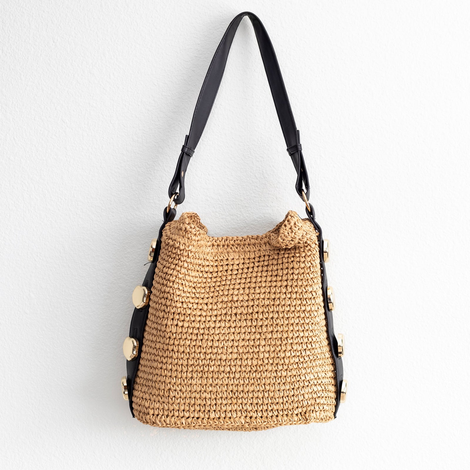 Women’s Straw Woven Tote with Leather Straps for Beach, Vacation & Summer Outfits