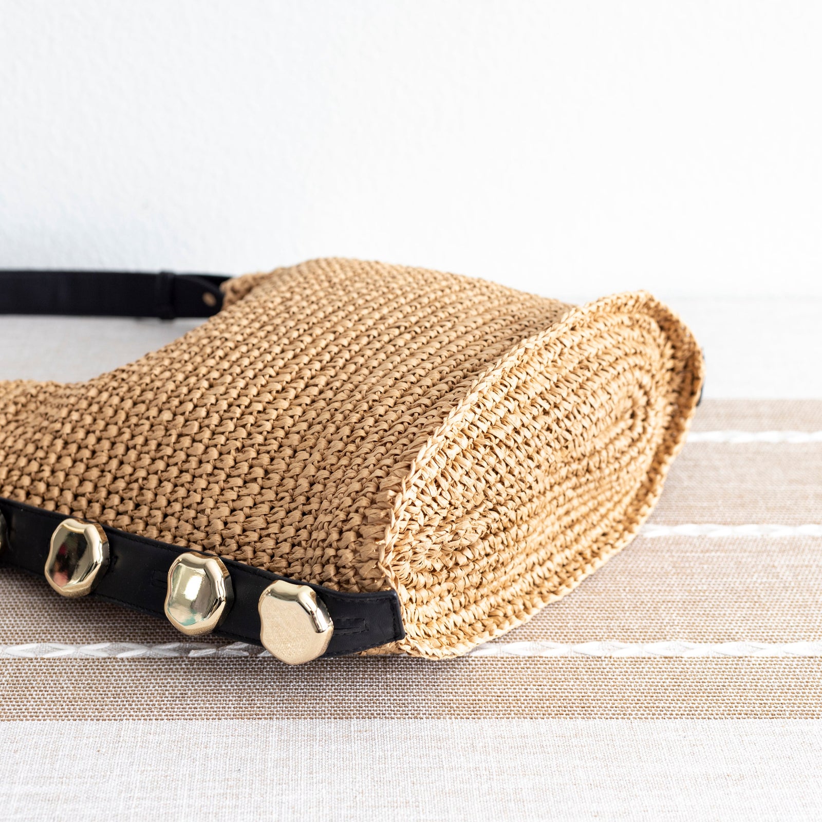 Women’s Straw Woven Tote with Leather Straps for Beach, Vacation & Summer Outfits