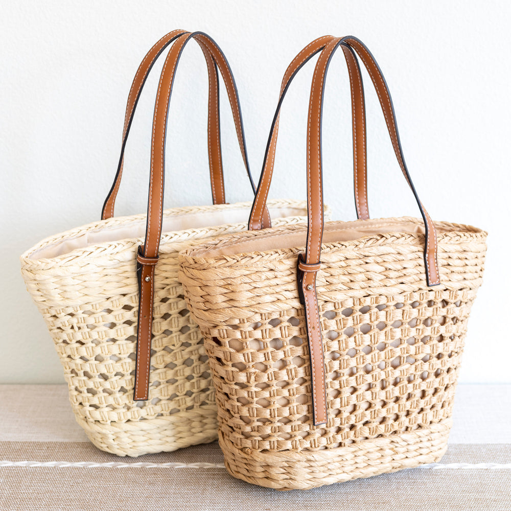 Women’s Straw Basket Tote Bag for Beach, Vacation & Summer Outfits