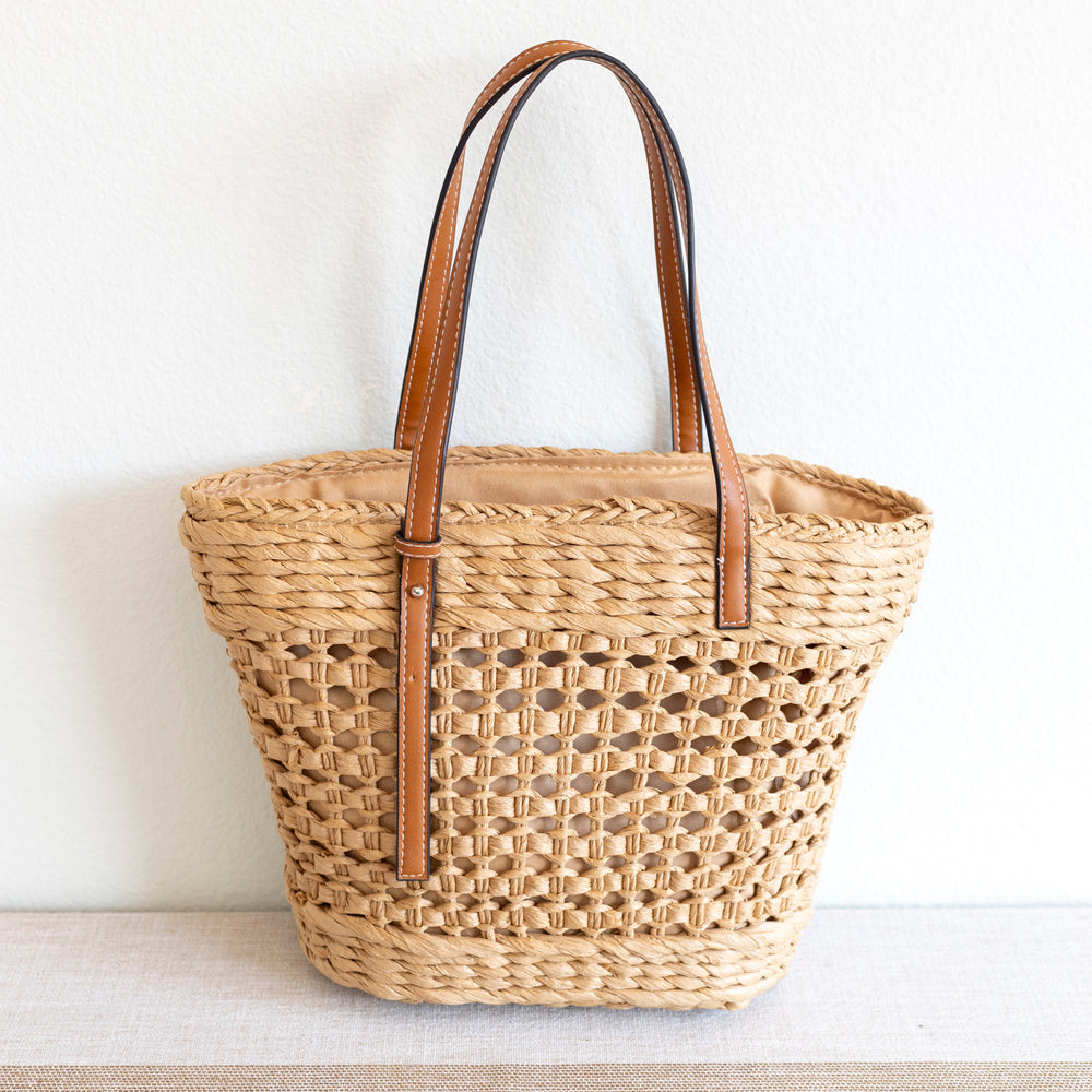 Women’s Straw Basket Tote Bag for Beach, Vacation & Summer Outfits