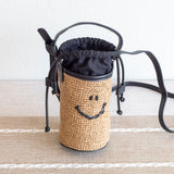 Women’s Straw Smiley Face Crossbody Bag for Beach, Vacation & Summer Outfits