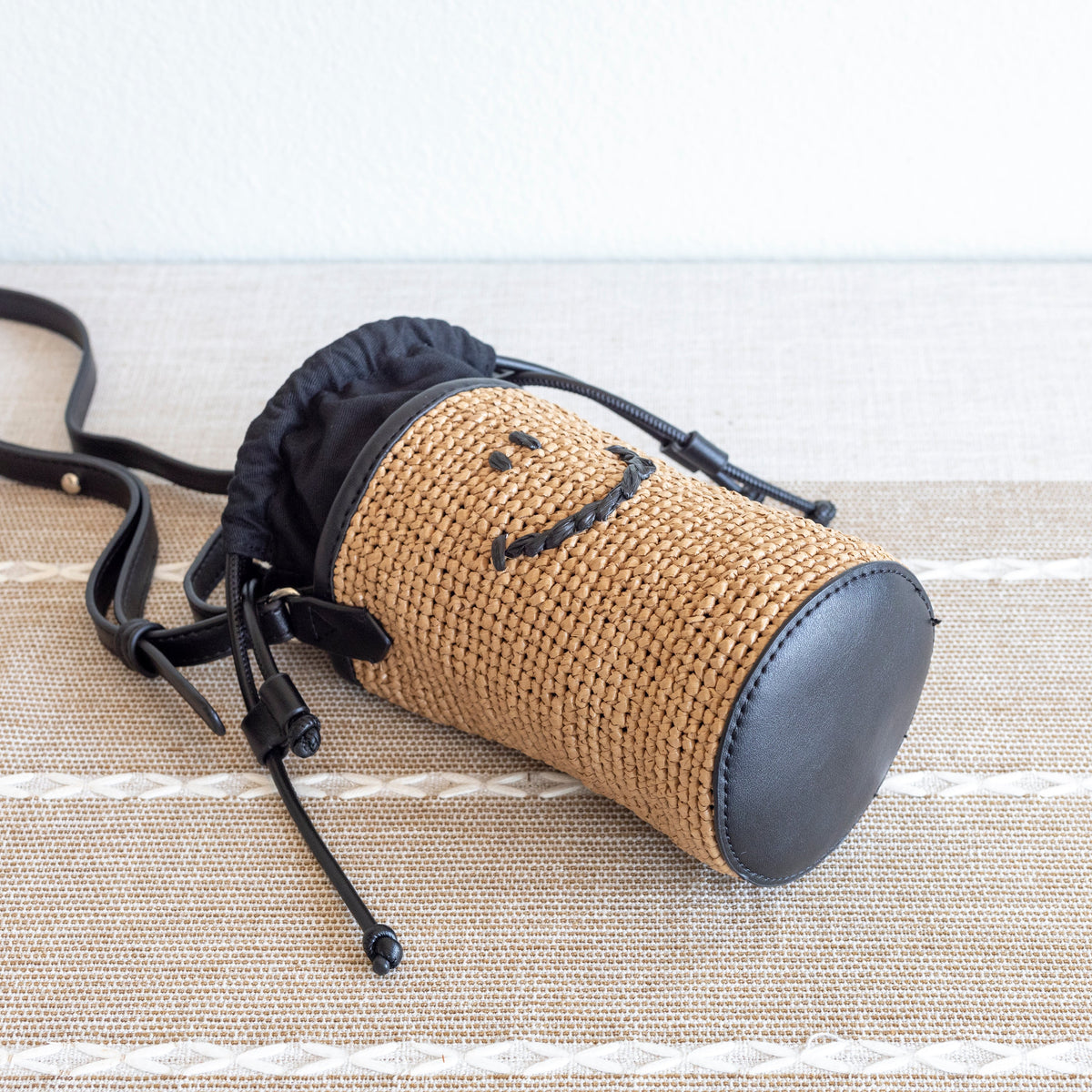 Women’s Straw Smiley Face Crossbody Bag for Beach, Vacation & Summer Outfits