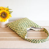 Women’s Checkered Raffia Woven Summer Straw Tote for Beach, Vacation & Summer Outfits