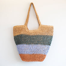 Damen Strohgewebte Sommer Color Block Tragetasche für Strand, Urlaub & Sommer-Outfits