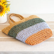Women’s Straw Woven Summer Color Block Tote for Beach, Vacation & Summer Outfits