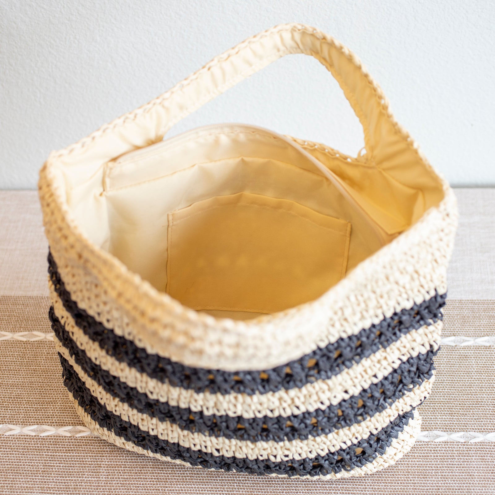 Women’s Straw Woven Striped Summer Tote for Beach, Vacation & Summer Outfits