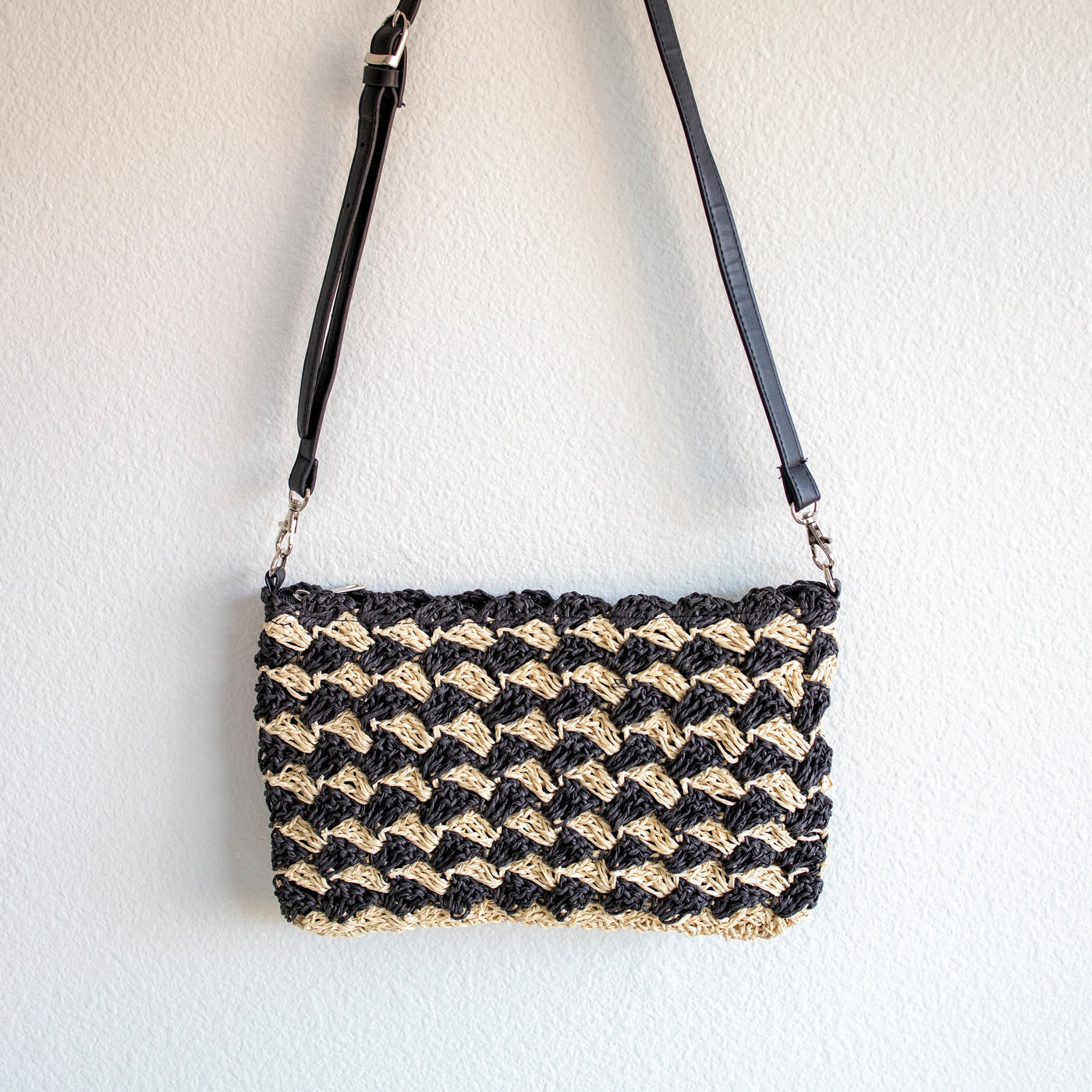 Women’s Straw Woven Striped Crossbody Bag Tote Bag for Beach, Vacation & Summer Outfits
