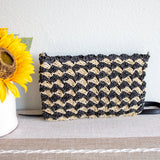 Women’s Straw Woven Striped Crossbody Bag Tote Bag for Beach, Vacation & Summer Outfits