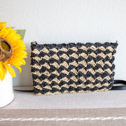 Women’s Straw Woven Striped Crossbody Bag Tote Bag for Beach, Vacation & Summer Outfits