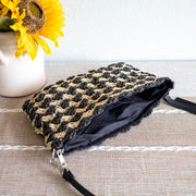 Women’s Straw Woven Striped Crossbody Bag Tote Bag for Beach, Vacation & Summer Outfits