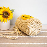 Women’s Straw Smiley Face Crossbody Bag for Beach, Vacation & Summer Outfits
