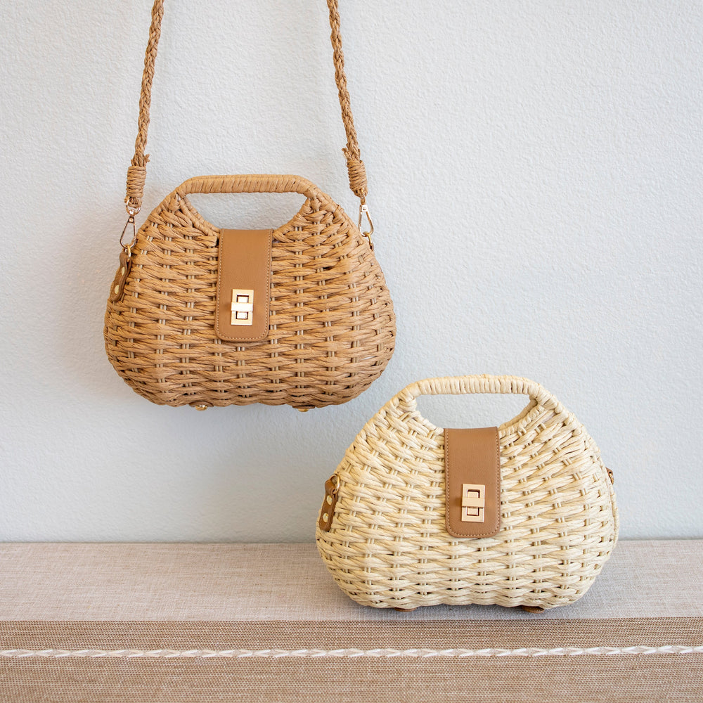 Women’s Straw Shell Shape Crossbody Bag for Beach, Vacation & Summer Outfits