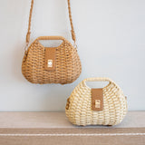Women’s Straw Shell Shape Crossbody Bag for Beach, Vacation & Summer Outfits