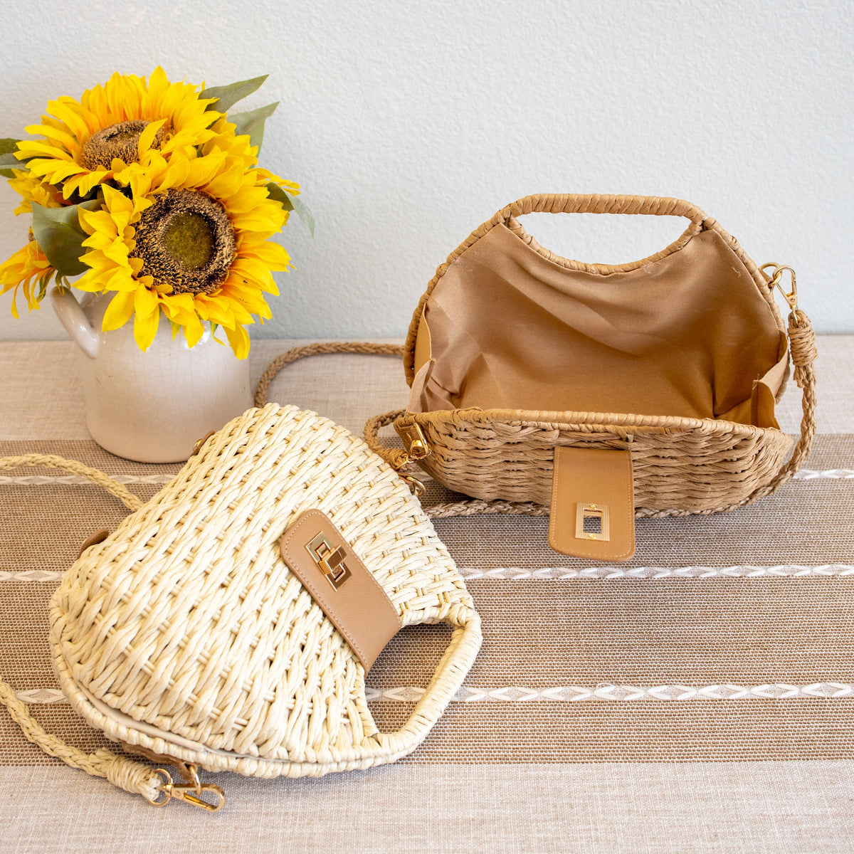 Women’s Straw Shell Shape Crossbody Bag for Beach, Vacation & Summer Outfits