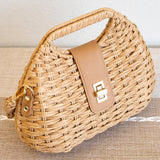 Women’s Straw Shell Shape Crossbody Bag for Beach, Vacation & Summer Outfits