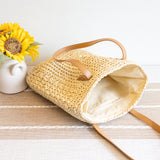 Women’s Patterned Straw Woven Tote Bag for Beach, Vacation & Summer Outfits