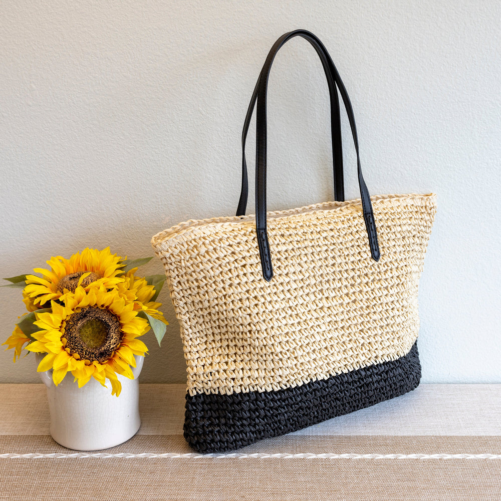 Women’s Large Straw Woven Summer Tote for Beach, Vacation & Summer Outfits