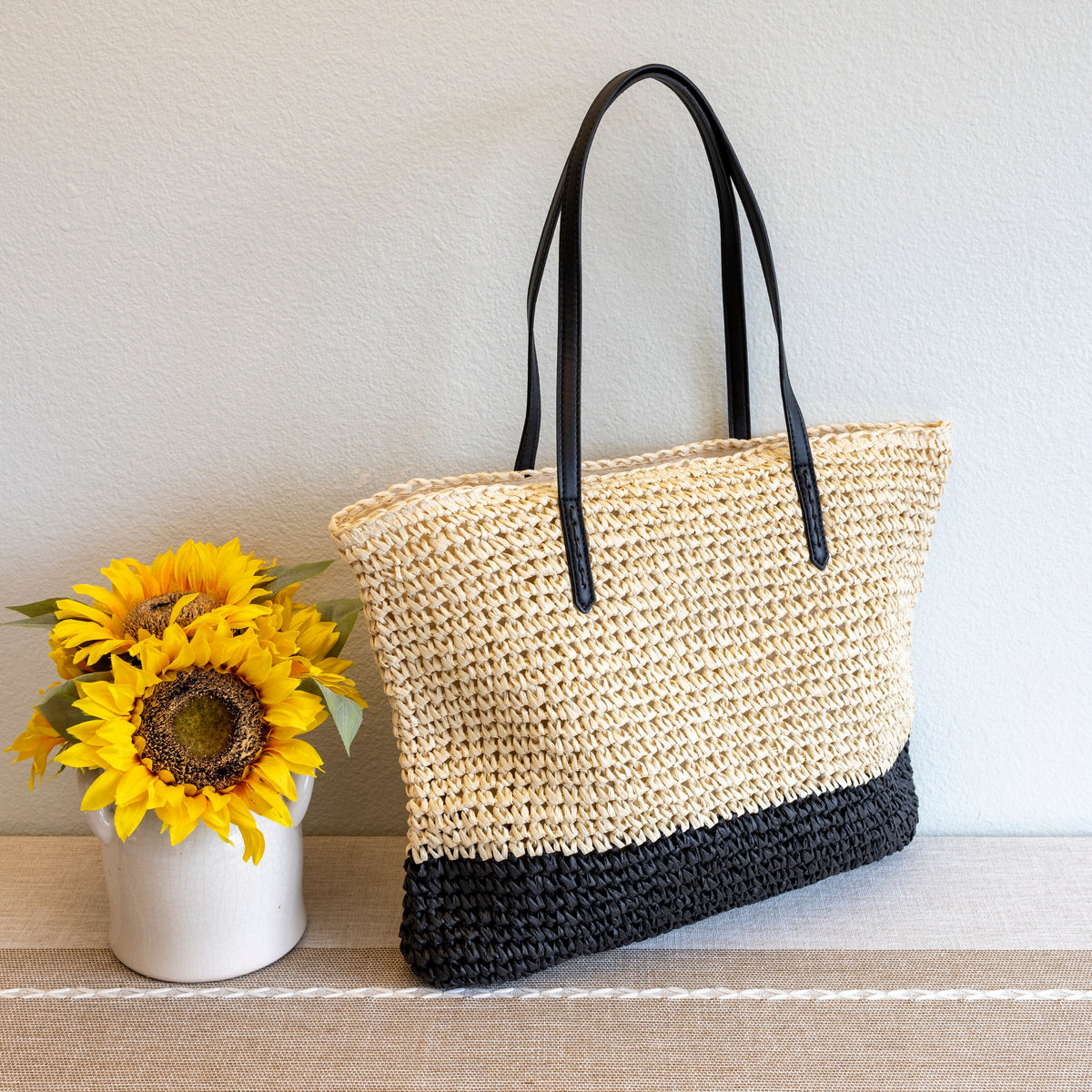 Women’s Large Straw Woven Summer Tote for Beach, Vacation & Summer Outfits