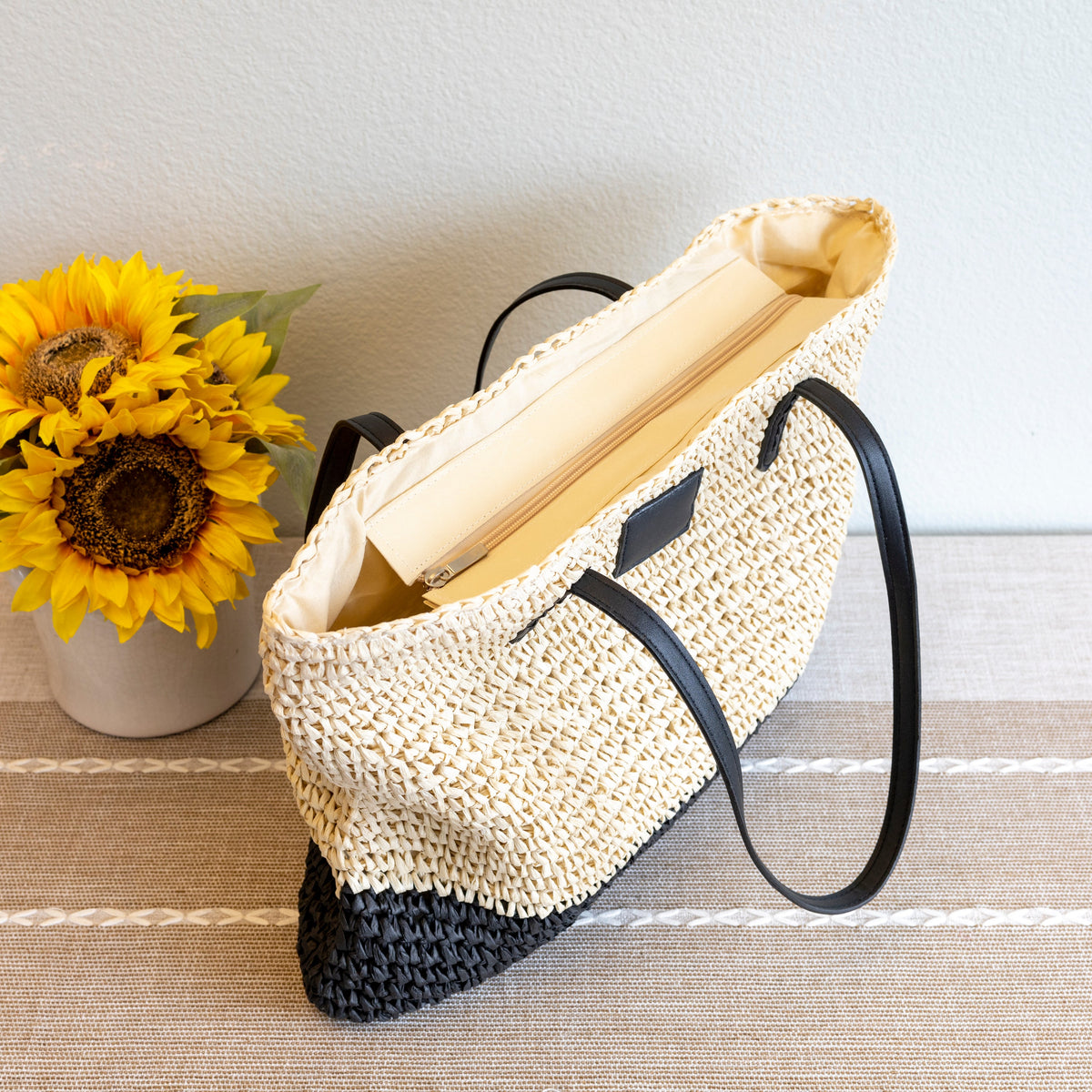 Women’s Large Straw Woven Summer Tote for Beach, Vacation & Summer Outfits
