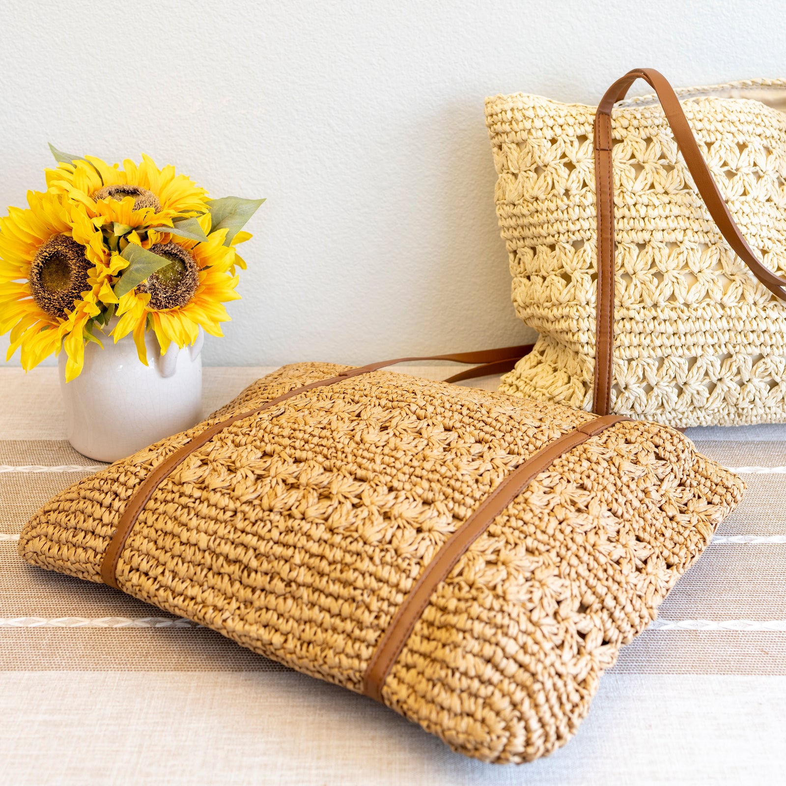 Women’s Everyday Large Straw Woven Summer Bag Tote Bag for Beach, Vacation & Summer Outfits