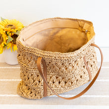 Damen Strohgewebte große Alltagstasche, Strandtasche, Einkaufstasche für Urlaub und Sommer-Outfits