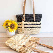 Damen Strohgewebte Sommer-Strandtasche für Strand, Urlaub & Sommer-Outfits