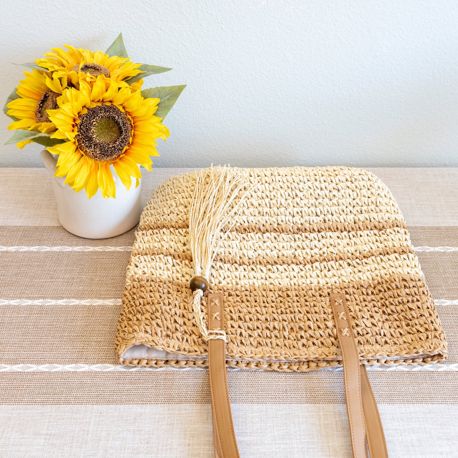 Women’s Straw Woven Summer Beach Tote for Beach, Vacation & Summer Outfits