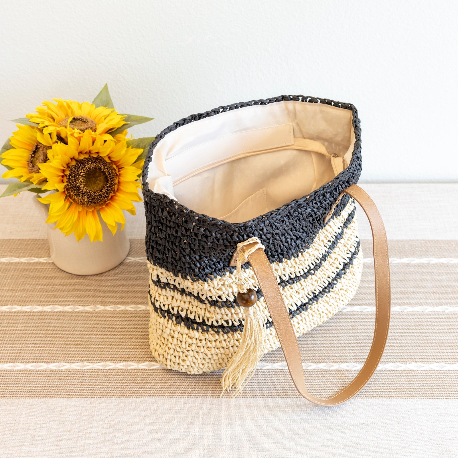 Women’s Straw Woven Summer Beach Tote for Beach, Vacation & Summer Outfits