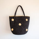 Women’s Polka Dot Design Raffia Woven Summer Straw Tote for Beach, Vacation & Summer Outfits
