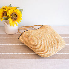 Damen gepunktete Raffia gewebte Sommer-Strohtasche für Strand, Urlaub & Sommer-Outfits