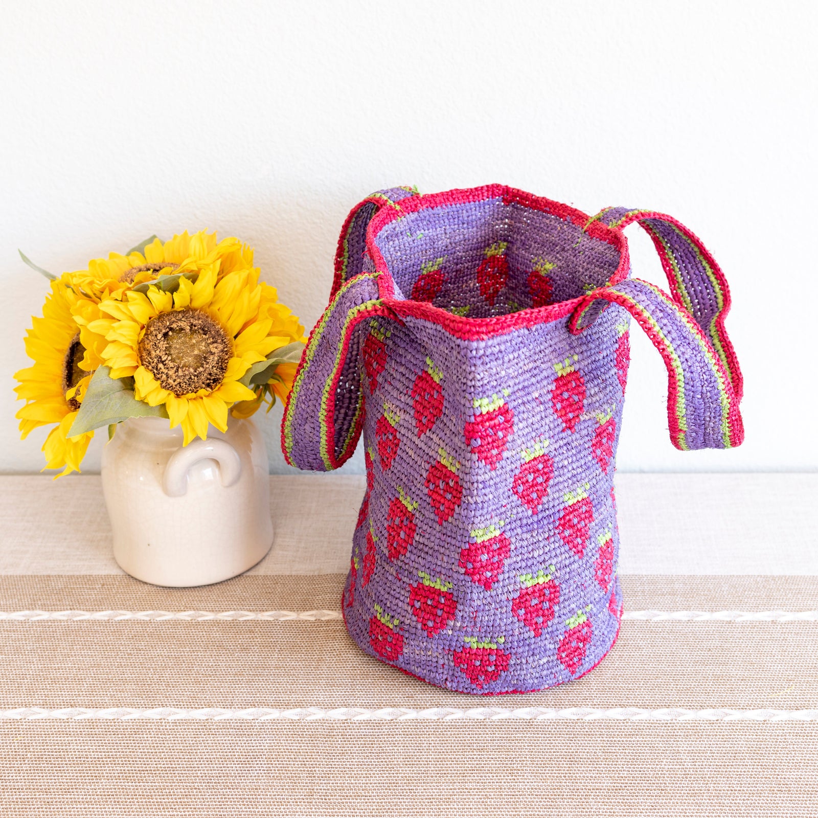 Women’s Raffia Strawberry Summer Beach Shoulder Tote for Beach, Vacation & Summer Outfits