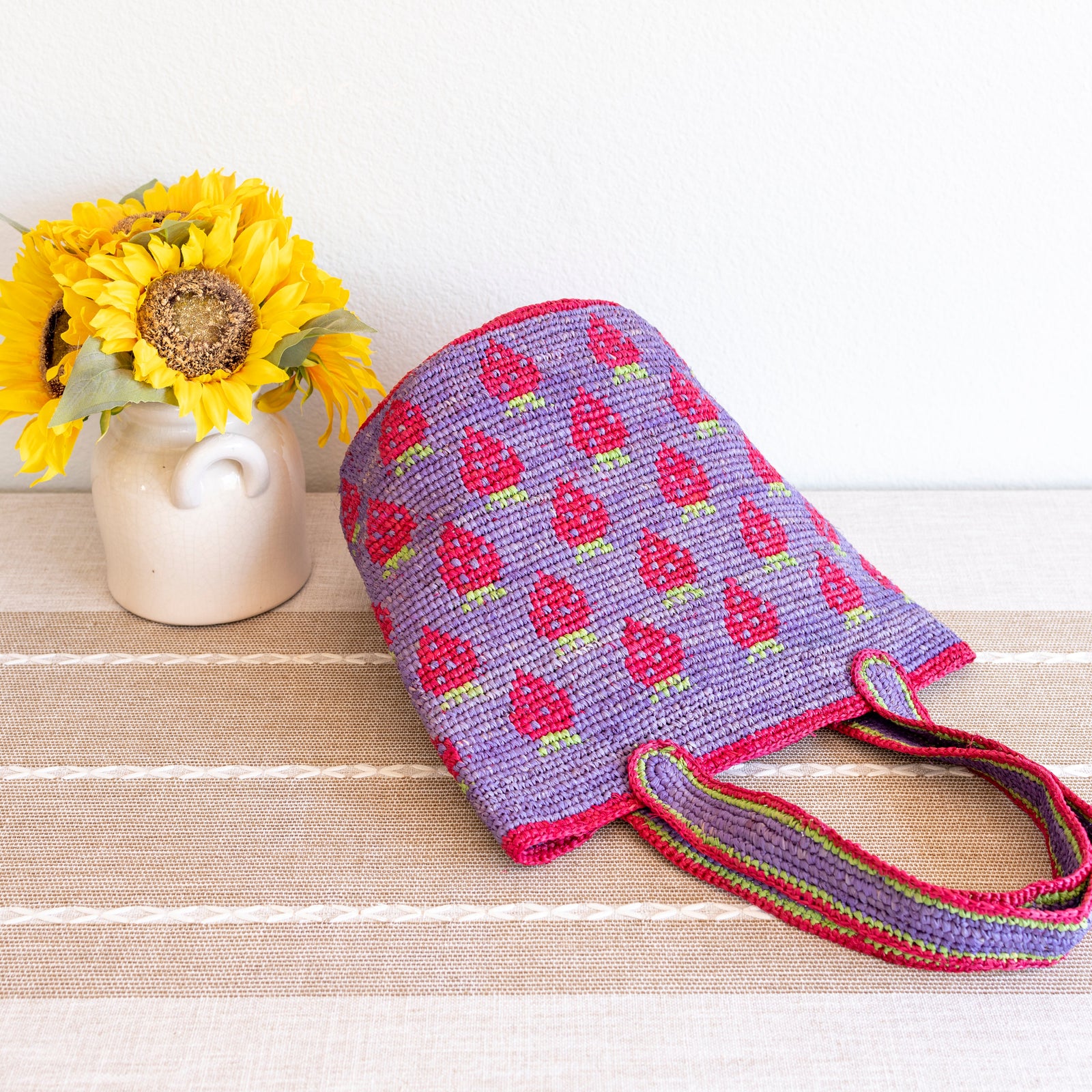 Women’s Raffia Strawberry Summer Beach Shoulder Tote for Beach, Vacation & Summer Outfits