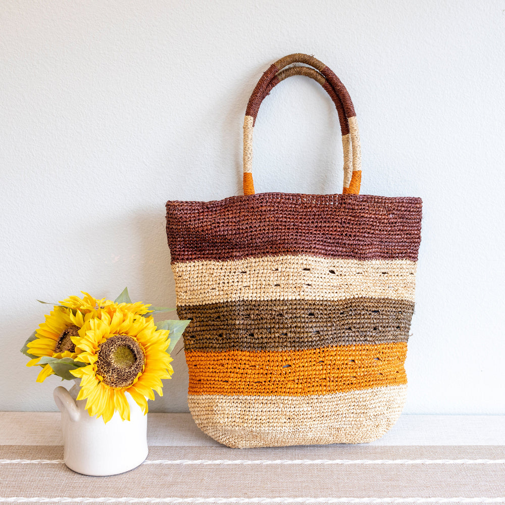 Gestreifte große weiche Raffia-Strohtasche für Damen – perfekt für Strand, Urlaub und Sommer-Outfits