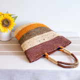 Women’s Striped Large Soft Raffia Woven Summer Straw Tote Bag for Beach, Vacation & Summer Outfits