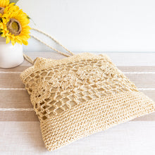 Geflochtene Strohtasche für Damen mit Blumenmustern – Tragetasche für Strand, Urlaub und Sommeroutfits