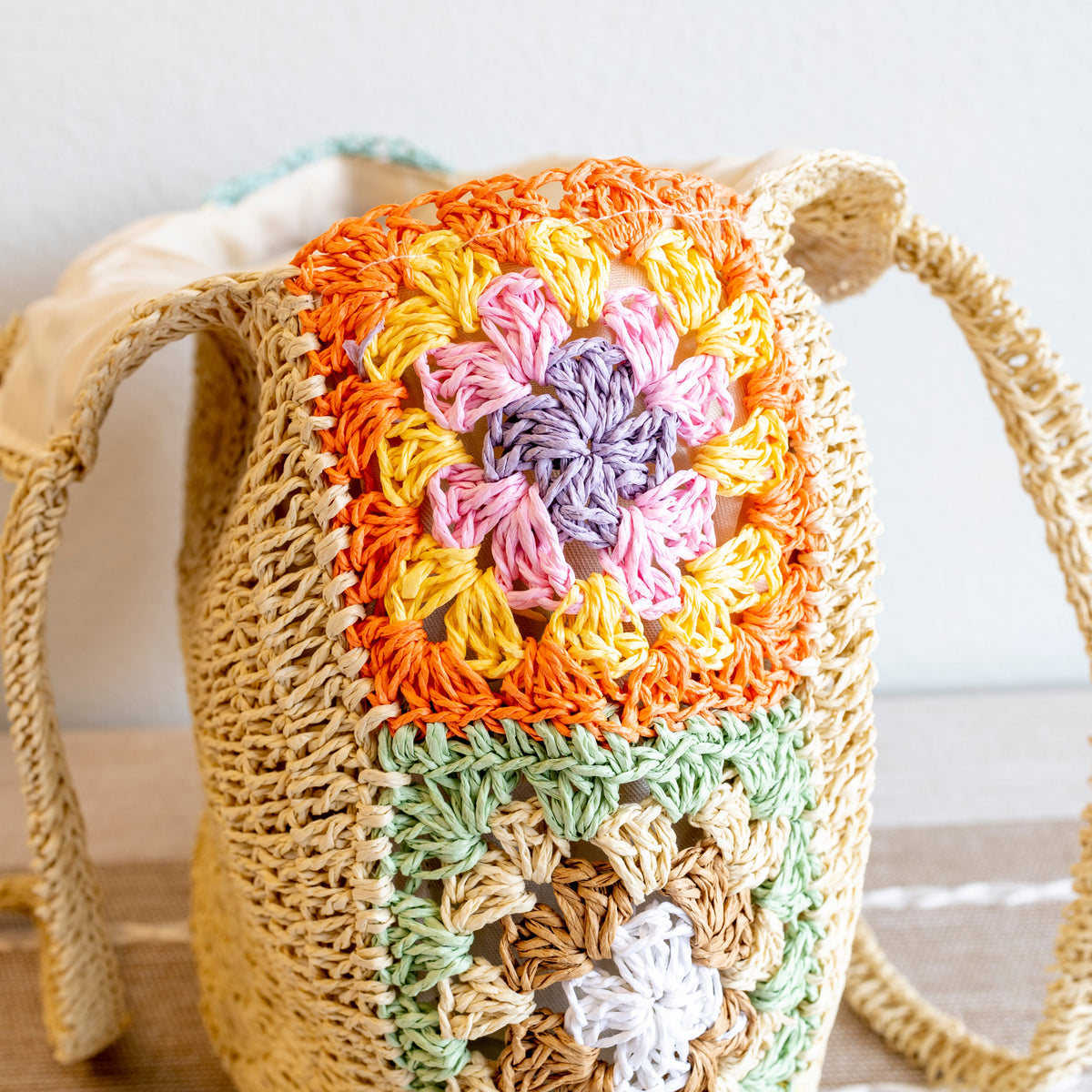 Women’s Boho Round Beach Straw Tote for Beach, Vacation & Summer Outfits