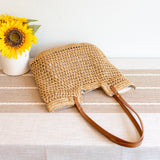 Women’s Lightweight Straw Woven Square Tote Bag for Beach, Vacation & Summer Outfits