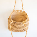 Women’s Long Handle Floral Design Straw Beach Tote for Beach, Vacation & Summer Outfits